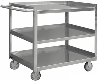 [AI-CS3NAI-060-T3] CARRO DE SERVICIO 3 NIVELES ACERO INOX 304 MEDIDAS FRENTE 90 FONDO 60 ALTO 90 cm 