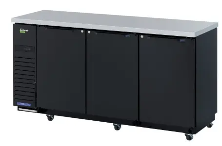 [TUR-TBB-24-72SBD-N6] 24-1/2"D ANGOSTO, 3 PUERTAS SÓLIDAS (73"L), EXT. DE VINILO NEGRO. - TIPO DIGITAL 