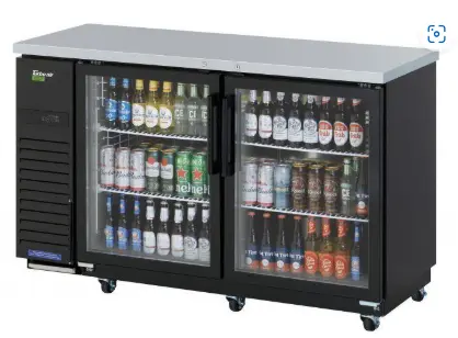 [TUR-TBB-24-60SGD-N] 24-1/2"D ANGOSTO, 2 PUERTAS DE VIDRIO (61"L), EXT. DE VINILO NEGRO. - TIPO DIGITAL 