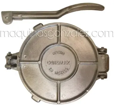 [MAG-P6-G] PRENSA TORTILLERA DE ALUMINIO DE 6" DE DIÁMETRO DIMENSIONES: 18 cm x 16 cm x 2 cm
