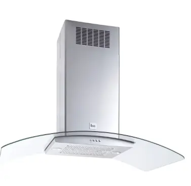 [TEK-665116] CAMPANA DE ISLA 100CM, CON VIDRIO DECORATIVO CURVO ACERO INOX. 