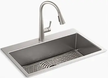[KOH-RH28174-1PC-NA] FREGADERO DE ACERO INOXIDABLE PARA COCINA DE 1 TINA TIPO: "CURSIVA"